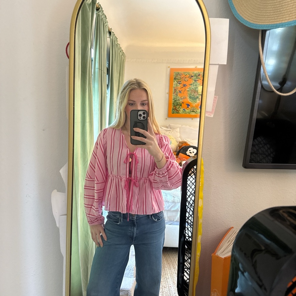 Pink Striped Women's Top
